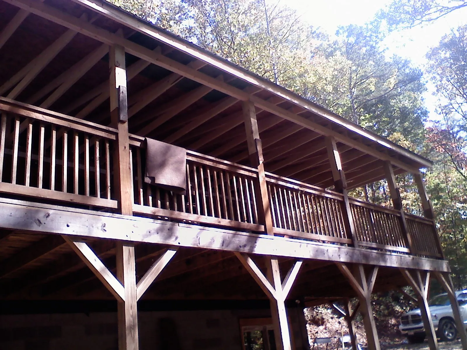 Timber framing under a new elevated porch and deck — Roof Leak Repair in Atlantic by Roofing Brothers